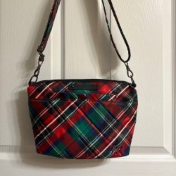 Lug Set -Flair Crossbody in Tartan Plaid & Rodeo Wallet in Kelly Green -EUC/NWT - Picture 1 of 6